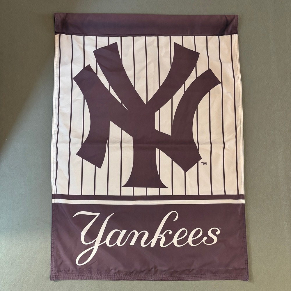 New York Yankees MLB House Flag Pinstripe Navy Blue Banner 28x40 Double Sided
